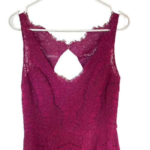 Belsoie formal dresses Size 12 lace sleeveless keyhole back vneck belted back - Picture 2 of 6